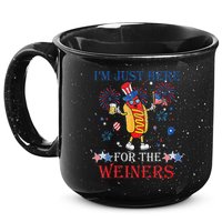 Funny Im Just Here For The Wieners 4Th Of July 15oz Campfire Ceramic Mug