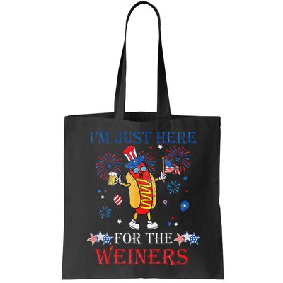 Funny Im Just Here For The Wieners 4Th Of July Bag