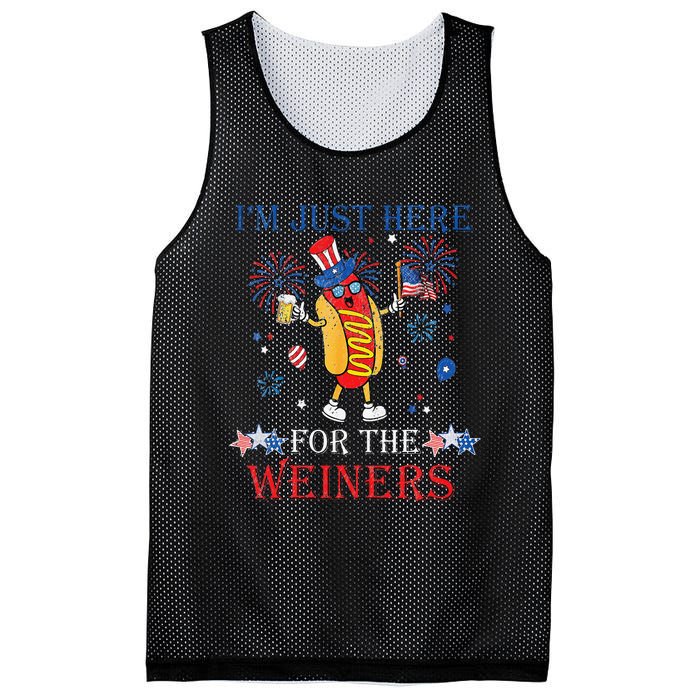 Funny Im Just Here For The Wieners 4Th Of July Mesh Reversible Basketball Jersey Tank