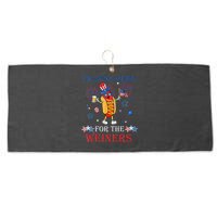 Funny Im Just Here For The Wieners 4Th Of July Large Microfiber Waffle Golf Towel