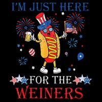 Funny Im Just Here For The Wieners 4Th Of July Pom Pom 12in Knit Beanie
