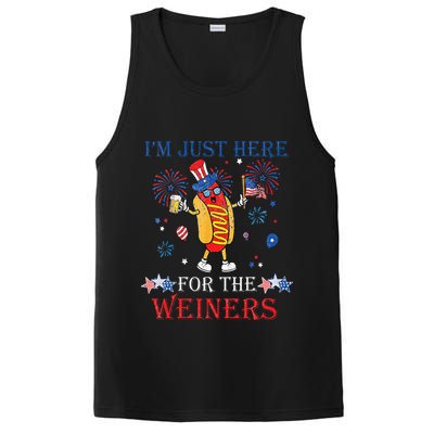 Funny Im Just Here For The Wieners 4Th Of July PosiCharge Competitor Tank