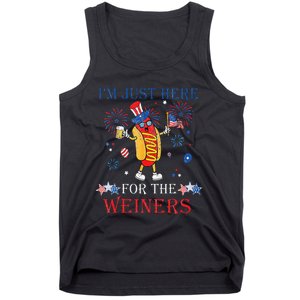 Funny Im Just Here For The Wieners 4Th Of July Tank Top