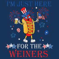 Funny Im Just Here For The Wieners 4Th Of July Infant Baby Jersey Bodysuit