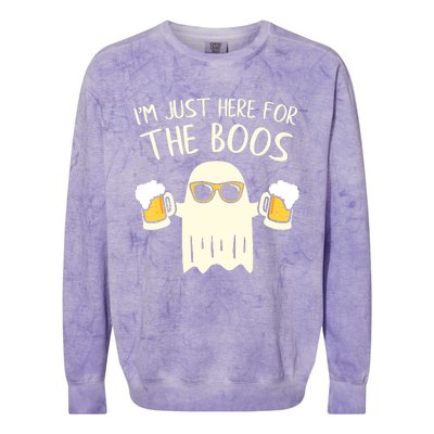 Funny Im Just Here For The Boos Shirt Gift Halloween Ghost Colorblast Crewneck Sweatshirt