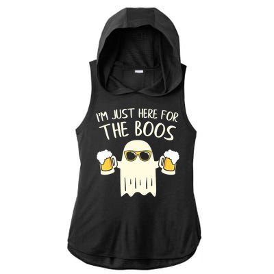 Funny Im Just Here For The Boos Shirt Gift Halloween Ghost Ladies PosiCharge Tri-Blend Wicking Draft Hoodie Tank