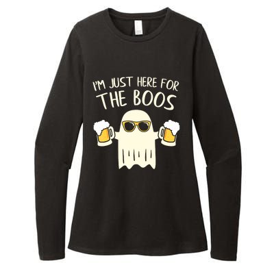 Funny Im Just Here For The Boos Shirt Gift Halloween Ghost Womens CVC Long Sleeve Shirt