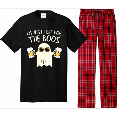 Funny Im Just Here For The Boos Shirt Gift Halloween Ghost Pajama Set