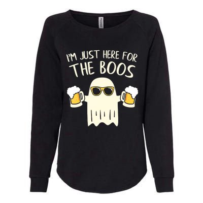 Funny Im Just Here For The Boos Shirt Gift Halloween Ghost Womens California Wash Sweatshirt