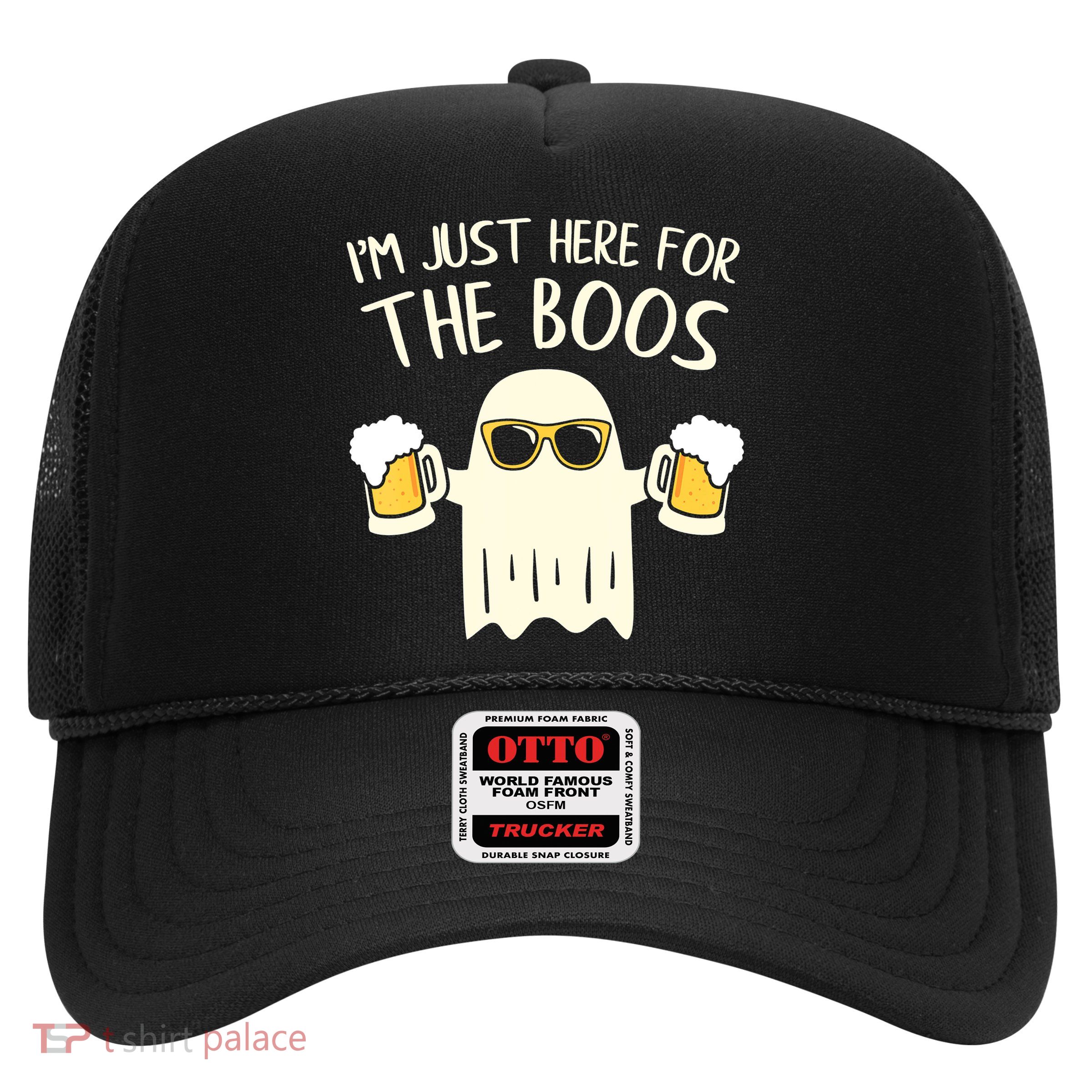 Funny Im Just Here For The Boos Shirt Gift Halloween Ghost Trucker Hat