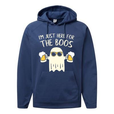 Funny Im Just Here For The Boos Shirt Gift Halloween Ghost Performance Fleece Hoodie