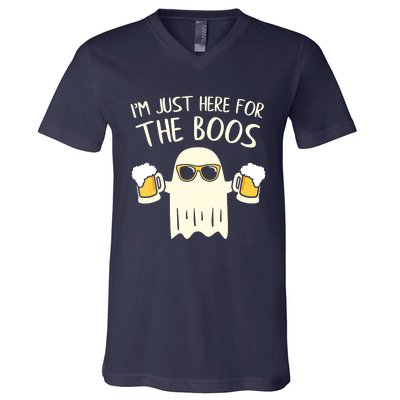 Funny Im Just Here For The Boos Shirt Gift Halloween Ghost V-Neck T-Shirt