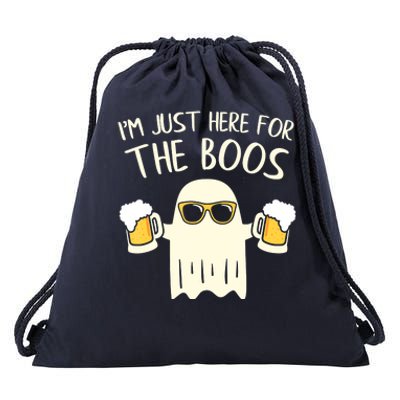 Funny Im Just Here For The Boos Shirt Gift Halloween Ghost Drawstring Bag