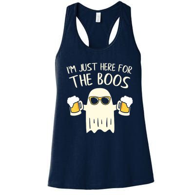 Funny Im Just Here For The Boos Shirt Gift Halloween Ghost Women's Racerback Tank