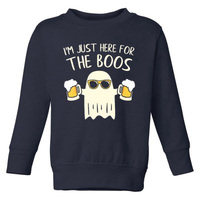 Funny Im Just Here For The Boos Shirt Gift Halloween Ghost Toddler Sweatshirt