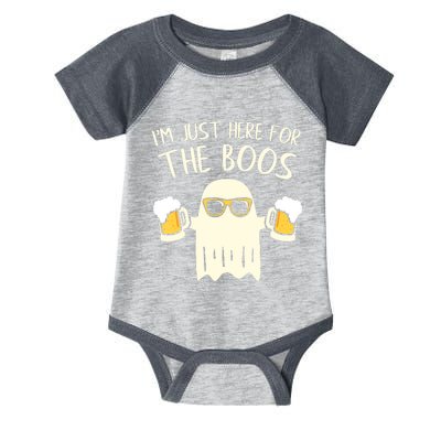 Funny Im Just Here For The Boos Shirt Gift Halloween Ghost Infant Baby Jersey Bodysuit