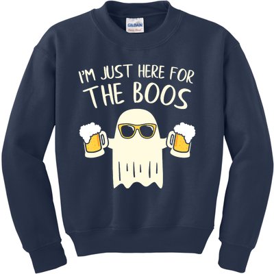 Funny Im Just Here For The Boos Shirt Gift Halloween Ghost Kids Sweatshirt