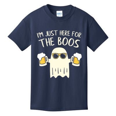 Funny Im Just Here For The Boos Shirt Gift Halloween Ghost Kids T-Shirt