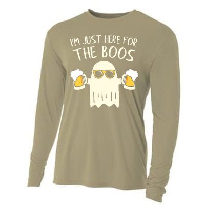 Funny Im Just Here For The Boos Shirt Gift Halloween Ghost Cooling Performance Long Sleeve Crew