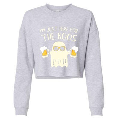 Funny Im Just Here For The Boos Shirt Gift Halloween Ghost Cropped Pullover Crew