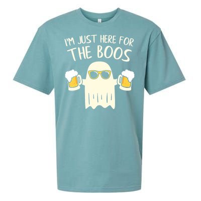 Funny Im Just Here For The Boos Shirt Gift Halloween Ghost Sueded Cloud Jersey T-Shirt