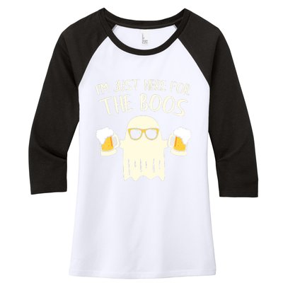 Funny Im Just Here For The Boos Shirt Gift Halloween Ghost Women's Tri-Blend 3/4-Sleeve Raglan Shirt