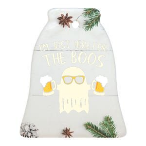 Funny Im Just Here For The Boos Shirt Gift Halloween Ghost Ceramic Bell Ornament