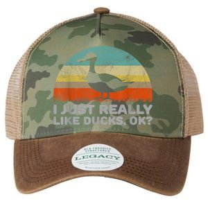 Funny I Just Really Like Ducks OK Legacy Tie Dye Trucker Hat