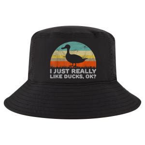 Funny I Just Really Like Ducks OK Cool Comfort Performance Bucket Hat