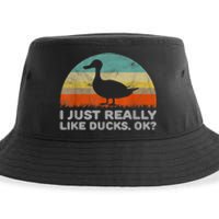 Funny I Just Really Like Ducks OK Sustainable Bucket Hat