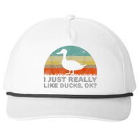 Funny I Just Really Like Ducks OK Snapback Five-Panel Rope Hat