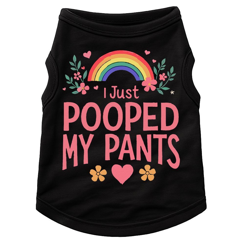 Funny I Just Pooped My Pants Humor Meme Funny Adult Joke Doggie Tank
