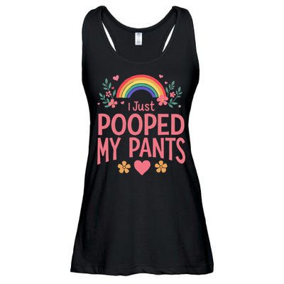 Funny I Just Pooped My Pants Humor Meme Funny Adult Joke Ladies Essential Flowy Tank