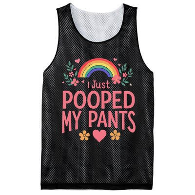 Funny I Just Pooped My Pants Humor Meme Funny Adult Joke Mesh Reversible Basketball Jersey Tank