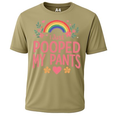 Funny I Just Pooped My Pants Humor Meme Funny Adult Joke Cooling Performance Crew T-Shirt