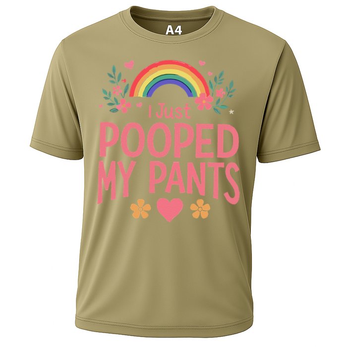 Funny I Just Pooped My Pants Humor Meme Funny Adult Joke Cooling Performance Crew T-Shirt
