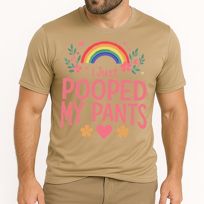 Funny I Just Pooped My Pants Humor Meme Funny Adult Joke Cooling Performance Crew T-Shirt