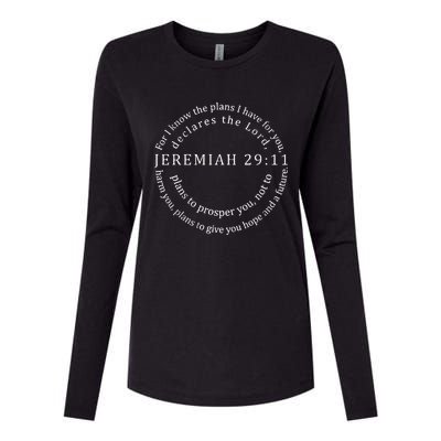 For I Know The Plans I Have For You Bible Jeremiah 2911 Womens Cotton Relaxed Long Sleeve T-Shirt