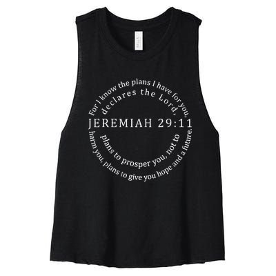 For I Know The Plans I Have For You Bible Jeremiah 2911 Women's Racerback Cropped Tank