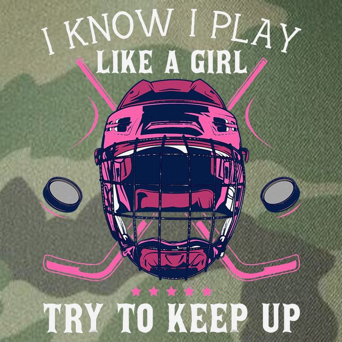 Funny I Know I Play Like A Girl Try To Keep Up Ice Hockey Legacy Tie Dye Trucker Hat