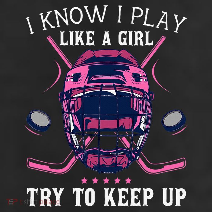 Funny I Know I Play Like A Girl Try To Keep Up Ice Hockey 11oz C Handle Ceramic Mug