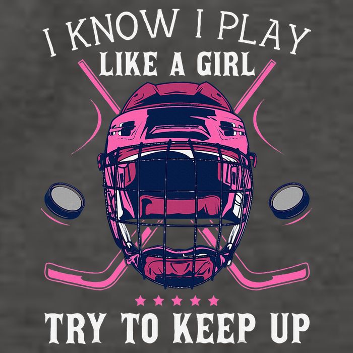 Funny I Know I Play Like A Girl Try To Keep Up Ice Hockey Vector Backpack