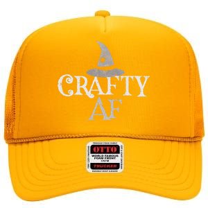 Funny I Know I'm Witch CRAFTY AF Witchcrafting Is My Cardio High Crown Mesh Back Trucker Hat