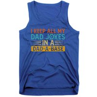 Funny I Keep All My Dad Jokes In A Dadgift A Gift Base Vintage Dad Gift Tank Top