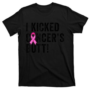 Funny I Kicked Cancer's Butt Tee, Fun Breast Cancer Survivor T-Shirt