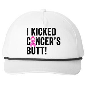 Funny I Kicked Cancer's Butt Tee, Fun Breast Cancer Survivor Snapback Five-Panel Rope Hat