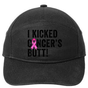 Funny I Kicked Cancer's Butt Tee, Fun Breast Cancer Survivor 7-Panel Snapback Hat