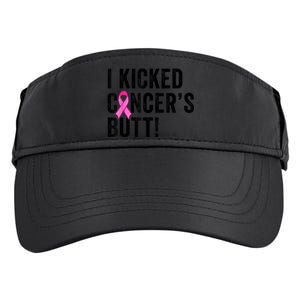 Funny I Kicked Cancer's Butt Tee, Fun Breast Cancer Survivor Adult Drive Performance Visor