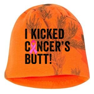 Funny I Kicked Cancer's Butt Tee, Fun Breast Cancer Survivor Kati - Camo Knit Beanie