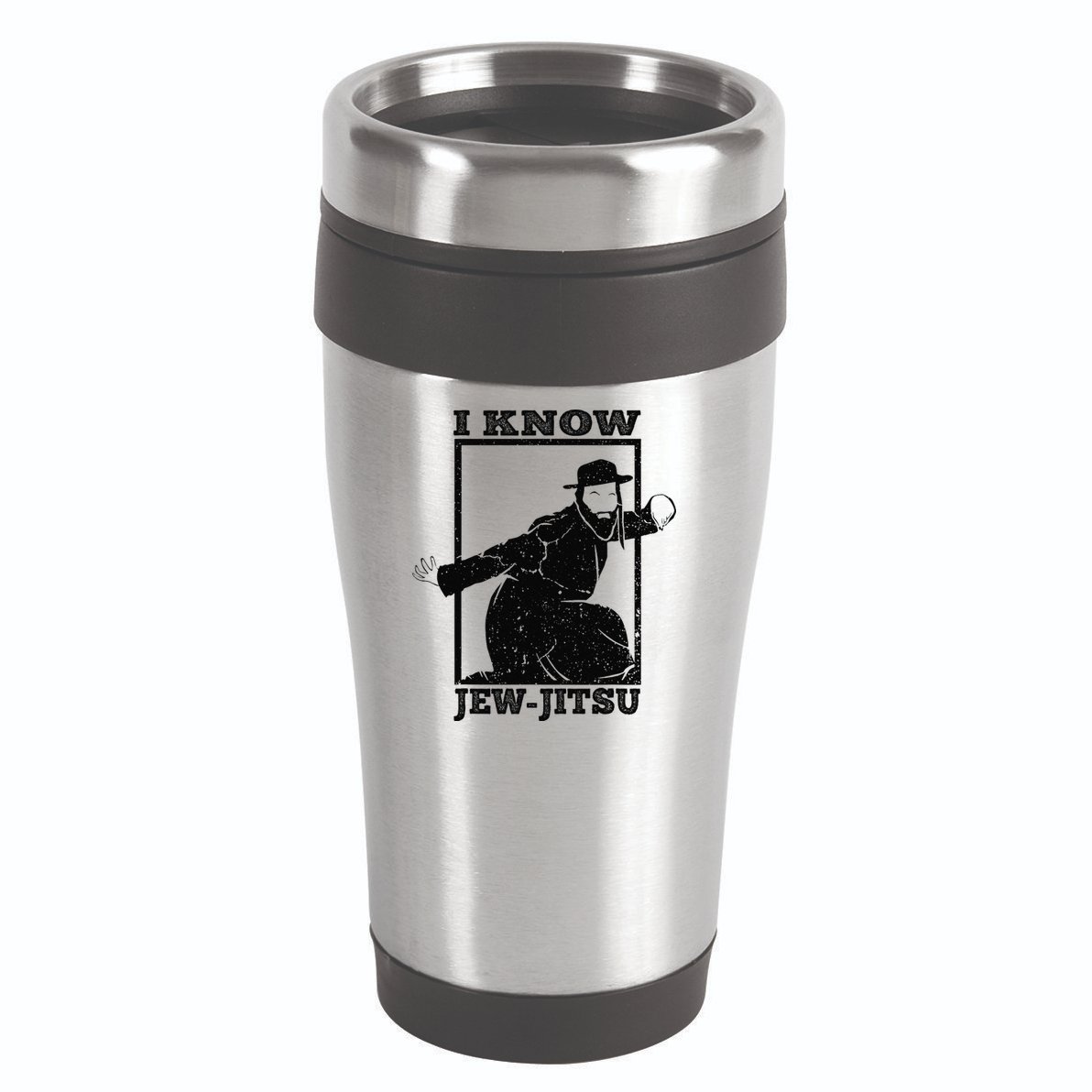 Funny I Know Jew Jitsu 16oz Travel Tumbler